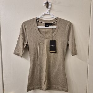 NWT HUGO BOSS Wool And Cotton Blend Top Small Classic Item For Your Closet